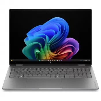 HP OmniBook X Flip 16-cc0475ngx 2-in-1 nešiojamasis kompiuteris, AMD Ryzen AI 7 445, 32GB RAM, 1TB SSD, 16 colių jutiklinis ekranas, Windows 11 Home, Natural Silver (vokiška klaviatūra)