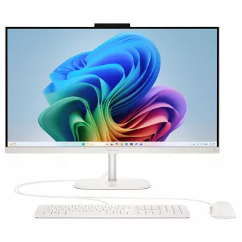 HP OmniStudio 27-cw0471ng 27 colių QHD IPS All-in-One kompiuteris - AMD Ryzen AI 7 445, 16GB RAM, 512GB SSD, Windows 11 Home, baltas