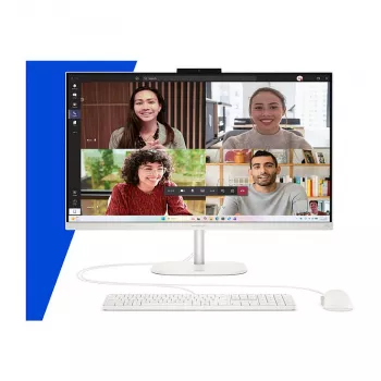 HP OmniStudio 27-cw0471ng 27 colių QHD IPS All-in-One kompiuteris - AMD Ryzen AI 7 445, 16GB RAM, 512GB SSD, Windows 11 Home, baltas
