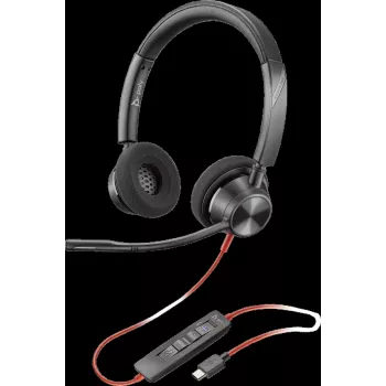 HP Poly Blackwire 3320-M USB-C laidinis ausinių komplektas su triukšmą slopinančiu mikrofonu, juodas