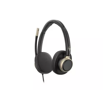 HP Poly Mission 825 Stereo USB Wired Headset su aktyviu triukšmo slopinimu, juodas, sertifikuotas Microsoft Teams, Zoom, Google Meet, Works With Chromebook