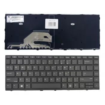 HP ProBook 430 G5 / 440 G5 nešiojamojo kompiuterio klaviatūros mazgas su rėmeliu, US English, su apšvietimu, juodas