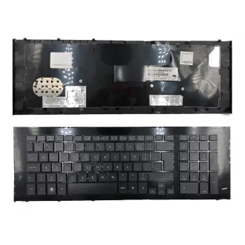 HP ProBook 4720s UK klaviatūra - juoda, pilno dydžio, chiclet, žirklinis mechanizmas, skaitmeninė klaviatūra, vidinis plokščiasis kabelis