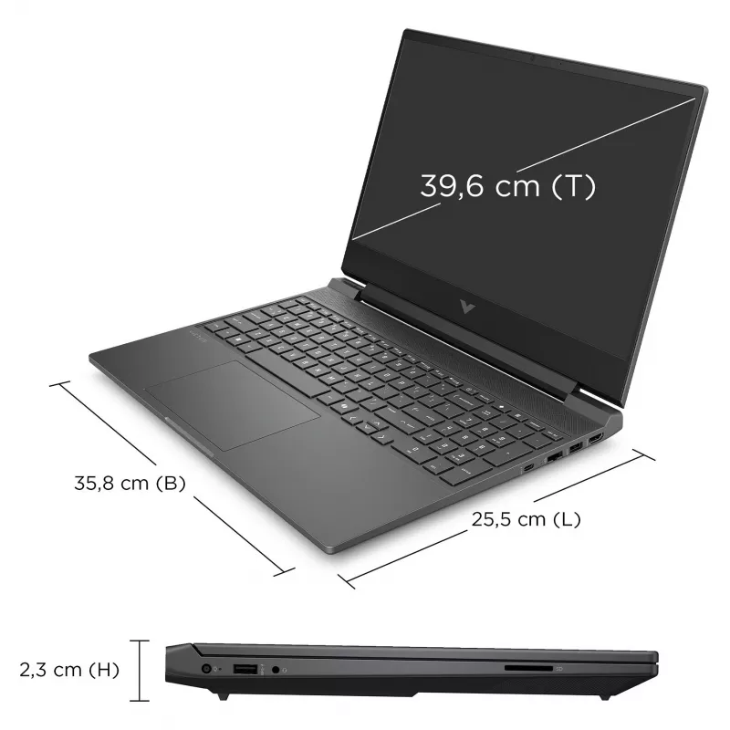 HP Victus 15-fa2177ng žaidimų nešiojamasis kompiuteris, 15.6 col. FHD 144Hz, Intel Core i7-13620H, 12GB RAM, 512GB SSD, NVIDIA GeForce RTX 5060, Windows 11 Home