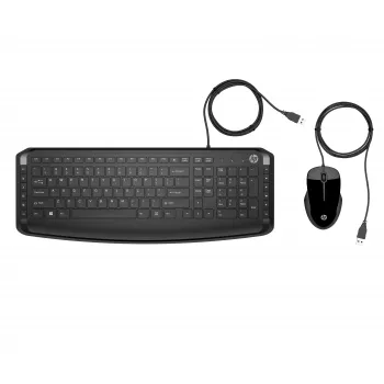 HP Wired Keyboard Mouse 250 FR - prancūziškas AZERTY klaviatūros ir pelės rinkinys, juodas