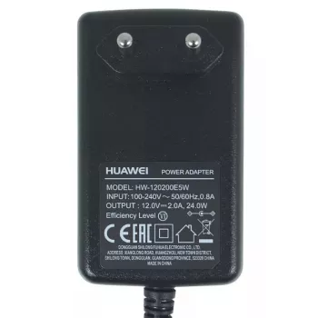Huawei HW-120200E5W AC/DC maitinimo adapteris – 12V 2A (24W) vidaus maršrutizatoriaus maitinimo šaltinis, 90-264V įėjimas, juodas