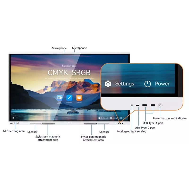 HUAWEI IdeaHub Board 3 Pro IHB2-86PB Intelektualus bendradarbiavimo įrenginys 86 colių infraraudonųjų spindulių ekranas Jade White