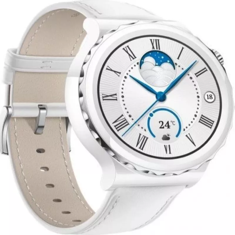 Huawei Watch GT 3 Pro 43mm Leather Strap White