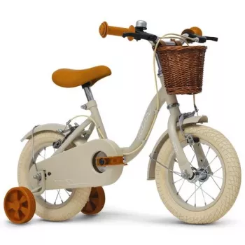 Huffy Vintage 12 colių vaikiškas dviratis, pilkas su krepšeliu ir šoniniais ratukais
