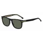 HUGO BOSS BLACK BOSS1626S807 vyriški akiniai nuo saulės, kvadratinis acetatinis rėmelis, juodi, pilki lęšiai, 55 mm