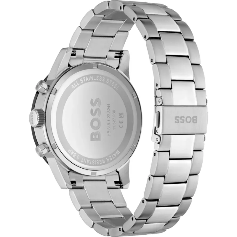 HUGO BOSS Vyriškas chronografinis laikrodis Velocity 1513922 44mm nerūdijantis plienas mėlynas ciferblatas