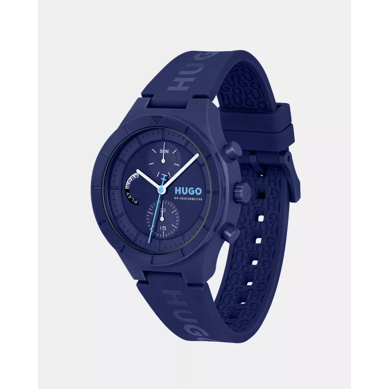 HUGO BOSS Velocity Vyriškas Kvarcinis Chronografo Laikrodis 44mm Nerūdijantis Plienas Mėlynas Ciferblatas