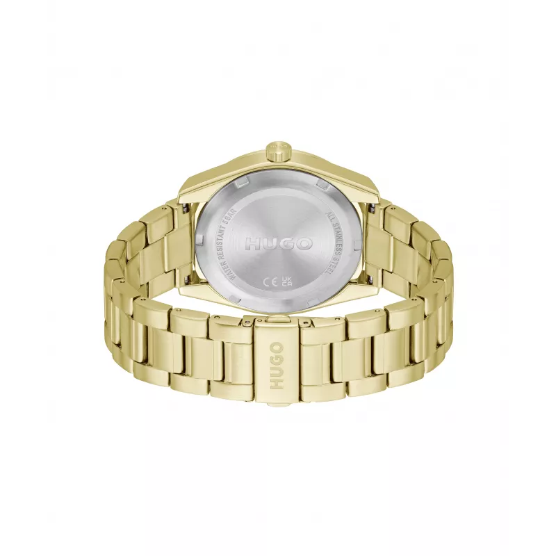 HUGO MAN 1530354 42mm kvarcinis chronografo laikrodis, juodas silikoninis dirželis