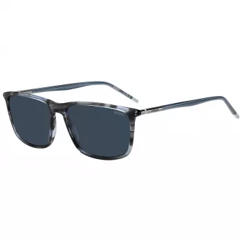 HUGO MAN HG-1374-S-3RA stačiakampiai akiniai nuo saulės – juodas rėmelis, pilki lęšiai 57mm