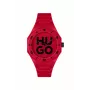 HUGO vyrų „Velocity“ chronografo kvarcinis laikrodis 42mm nerūdijančio plieno korpusas, juodas silikoninis dirželis 1530328