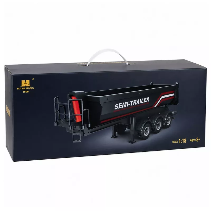 HUINA 32332 RC metalinis savivarčio puspriekabis 1:18 mastelio juodas