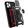 Hurtel Hybrid Armor Camshield dėklas, skirtas Huawei nova Y90, šarvuotas dėklas su fotoaparato dangteliu, juodas
