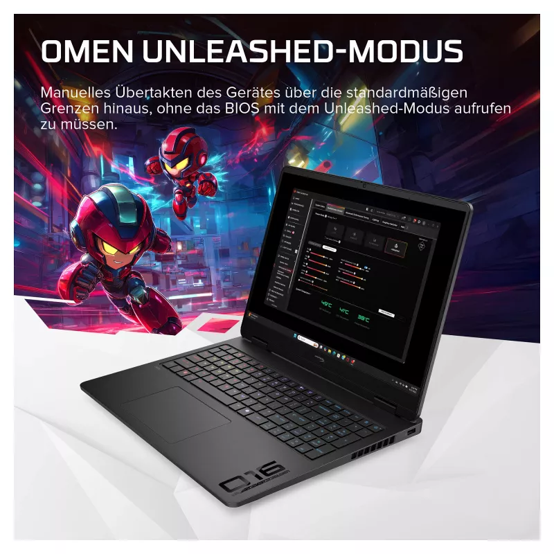 HyperX OMEN 16-ap1071ng žaidimų nešiojamasis kompiuteris, 16.1 inch QHD 165Hz, AMD Ryzen 7 8745HX, 16GB DDR5, 1TB SSD, RTX 5060, Win11 Home, vokiška klaviatūra