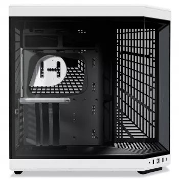 Hyte Y70 Panda Mid Tower korpusas su 14.1 inch jutikliniu ekranu, grūdintu stiklu, juodas/baltas