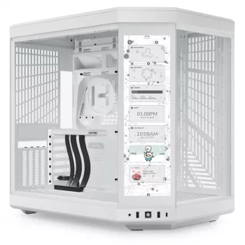 HYTE Y70 Touch vidutinės bokšto korpusas, baltas, 14,1 inch LCD jutiklinis ekranas, grūdintas stiklas, E-ATX/ATX/mATX/Mini-ITX