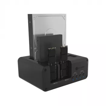 Icy Box Club Case 2925 4 vietų doko stotelė – 2x M.2 NVMe ir 2x 2.5/3.5 SATA HDD/SSD, USB 3.2 Gen 2 (10 Gbps) | Kur.lt