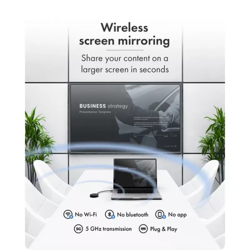 Icy Box IB-WL101 belaidis HDMI siųstuvo ir imtuvo rinkinys – USB-C į HDMI, Full HD 1080p, 30 m veikimo nuotolis, juodos spalvos