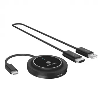 Icy Box IB-WL101 belaidis HDMI siųstuvo ir imtuvo rinkinys – USB-C į HDMI, Full HD 1080p, 30 m veikimo nuotolis, juodos spalvos