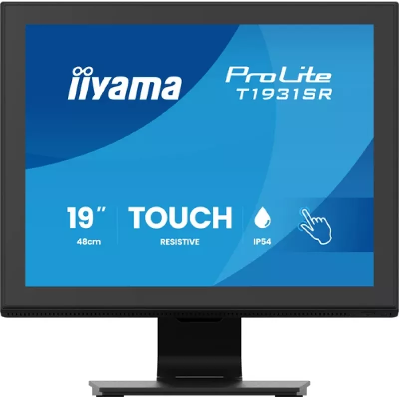 IIYAMA ProLite T1931SR-B2S 19 colių 1280x1024 IPS 5:4 varžinis jutiklinis monitorius, 14 ms, DisplayPort, VGA, DVI, garsiakalbiai, VESA
