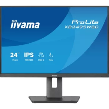 IIYAMA ProLite XB2495WSC-B1 24.1 colio WUXGA IPS 100Hz monitorius su USB-C šakotuvu, aukščio reguliavimu, VESA, garsiakalbiais