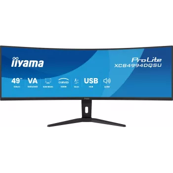 IIYAMA ProLite XCB4994DQSU-B1 49 inch Super-Ultrawide lenktas VA monitorius, Dual QHD, 120Hz, HDR400, USB-C hub, garsiakalbiai, aukščio reguliavimas | Kur.lt