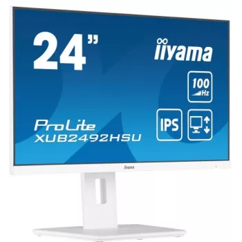 iiyama ProLite XUB2492HSU-W6 24 inch IPS Full HD 100Hz monitorius su USB hubu, 0.4ms, baltas