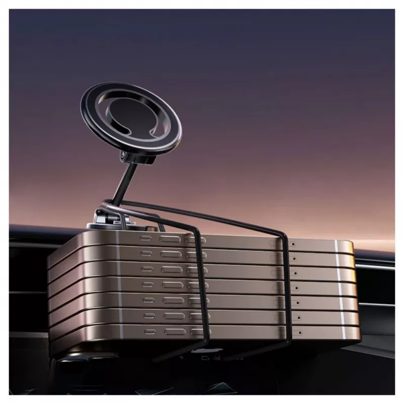 iLike C62 Metal Panel Fix Universalus magnetinis MagSafe laikiklis išmaniesiems telefonams, reguliuojamas, juodas