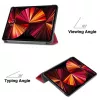 iLike Galaxy Tab A9 / A11 8,7 colio X110 Tri-Fold ekologiškos odos stovas dėklas koralų rožinės spalvos