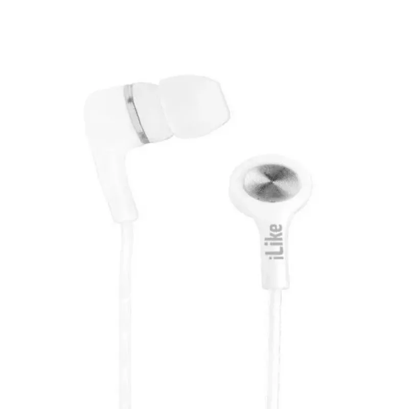 iLike IEA01WH Laidinės Ausinės su Mikrofonu ir Valdymo Mygtukais, 3,5 mm Lizdas, Baltos