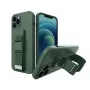 iLike Samsung Galaxy A22 5G Rope Case Gel TPU Airbag Case Cover with Lanyard Dark Green