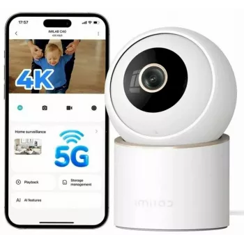 IMILAB C40 namų apsaugos kamera, 2.5K QHD, 360° pasukimas, naktinis matymas, balta
