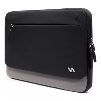 INATECK Laptop Sleeve, skirtas 14 colių ultrabook'ams, vandenį atstumiantis poliesterio dėklas su minkštu flanelės pamušalu ir smūgius sugeriančia apsauga – juoda