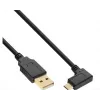 InLine Micro-USB 2.0 laidas, USB-A kištukas į Micro-B kištuką kampu, auksuoti kontaktai, 0,5 m