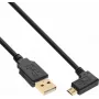 InLine Micro-USB 2.0 laidas, USB-A kištukas į Micro-B kištuką kampu, auksuoti kontaktai, 0,5 m