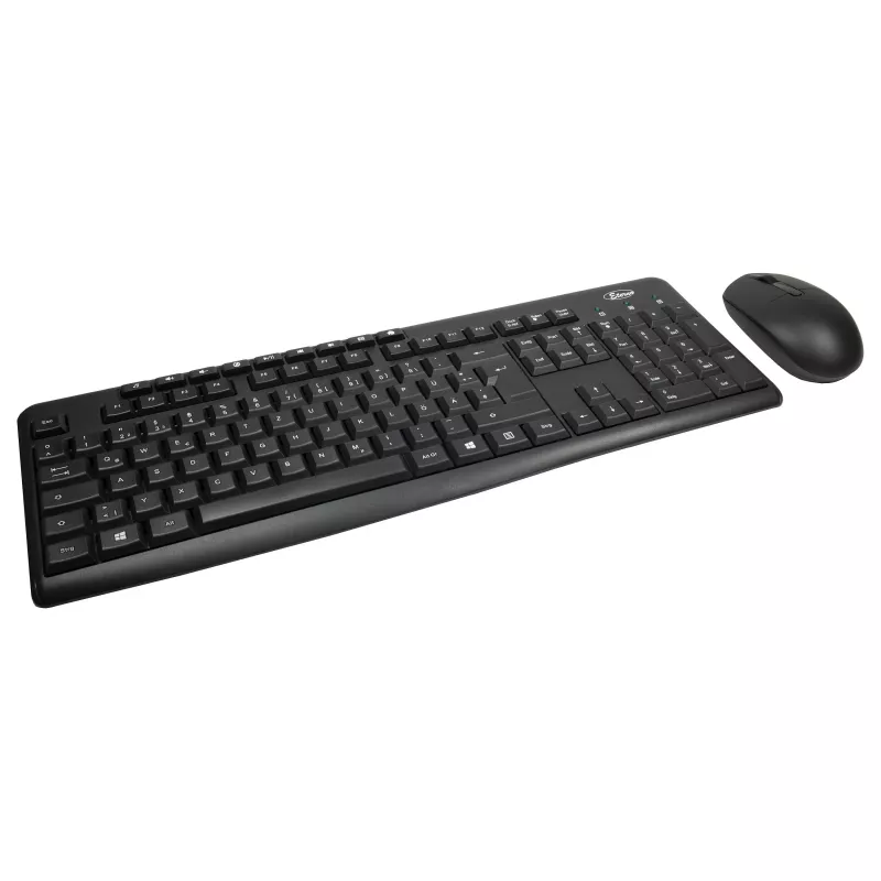 Belaidis klaviatūros ir pelės rinkinys Inter-Tech AC KB-208, juodas (88884137)