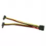 Inter-Tech Molex į 2x SATA Power 90° adapterio kabelis, 0,15 m