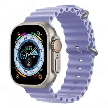 iWear S1 Grooved Soft Silicone 20mm Strap for Apple Watch 49mm / 45mm / 44mm / 42mm Lilac