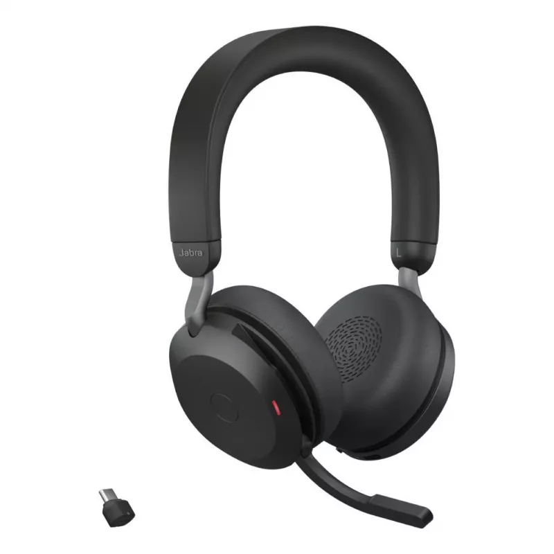 Jabra Evolve2 75 belaidė Bluetooth ausinė su aktyviu triukšmo slopinimu, Microsoft Teams sertifikuota, juoda