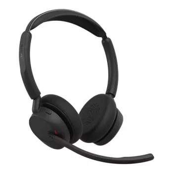Jabra Evolve3 45 Stereo ausinės su Link 390a USB-A adapteriu ir stovu, UC sertifikuotos, juodos