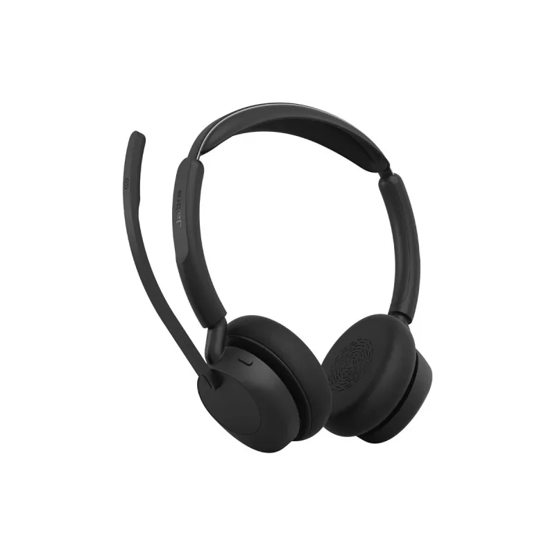 Jabra Evolve3 45 Stereo ausinės su Link 390a USB-A adapteriu ir stovu, UC sertifikuotos, juodos