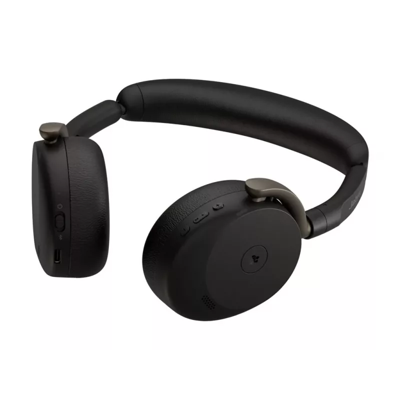 Jabra Evolve3 65 Flex belaidės ausinės su Link 390a USB adapteriu, Microsoft Teams sertifikuotos, Bluetooth, hibridinis ANC, juodos
