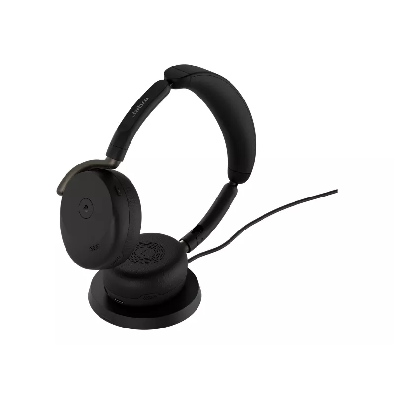 Jabra Evolve3 65 Flex Link 390a MS belaidės ausinės su belaidžio įkrovimo padėklu