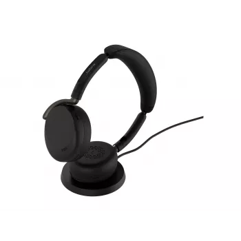 Jabra Evolve3 65 Flex UC ausinės su Link 390c ir belaidžiu įkrovimo padėklu, juodos