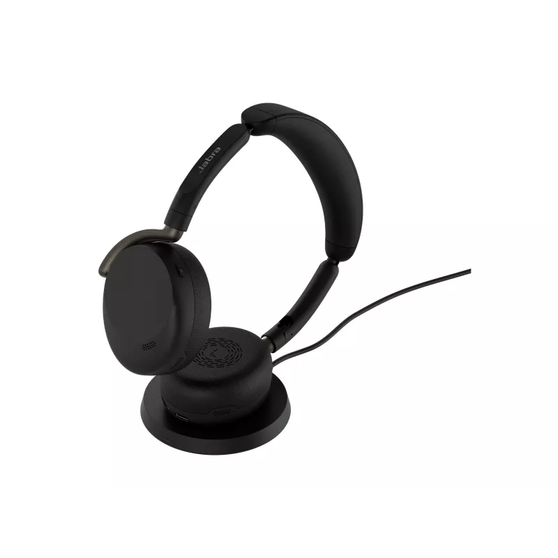 Jabra Evolve3 65 Flex UC Link 380c belaidžio įkrovimo stotelės ausinės - juodos