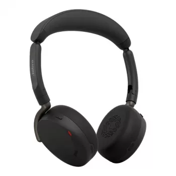 Jabra Evolve3 65 Flex belaidis Bluetooth ausinių rinkinys su Jabra Link 390a USB-A adapteriu, UC sertifikuotas, aktyvus triukšmo slopinimas, juodas